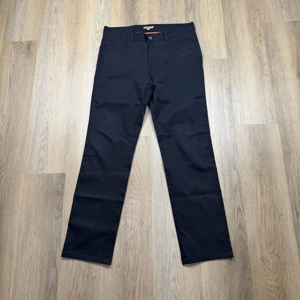 Peter Millar Pants Mens 34x33 Black Eb66 Performance Chino Golf Casual Tech